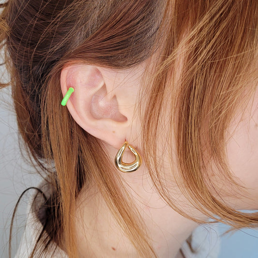 Mini Ear Cuff Esmaltado Verde