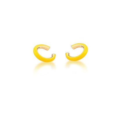 Ear Cuff Esmaltado Amarelo